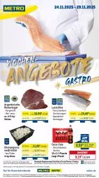 Gazetka promocyjna Metro - Wochen-Angebote Gastro - Gazetka - ważna od 29.11 do 29.11.2025 - strona 1 - produkty: abholpreise, angebot, angebote, aqua, champignon, champignons, coca-cola, cola, coupon, eis, filet, flasche, getränk, getränke, ilag, Kugel, lachs, lachsfilet, Metro, Palette, Rauch, reis, rind, rinder, rwe, Ti, tiefpreis