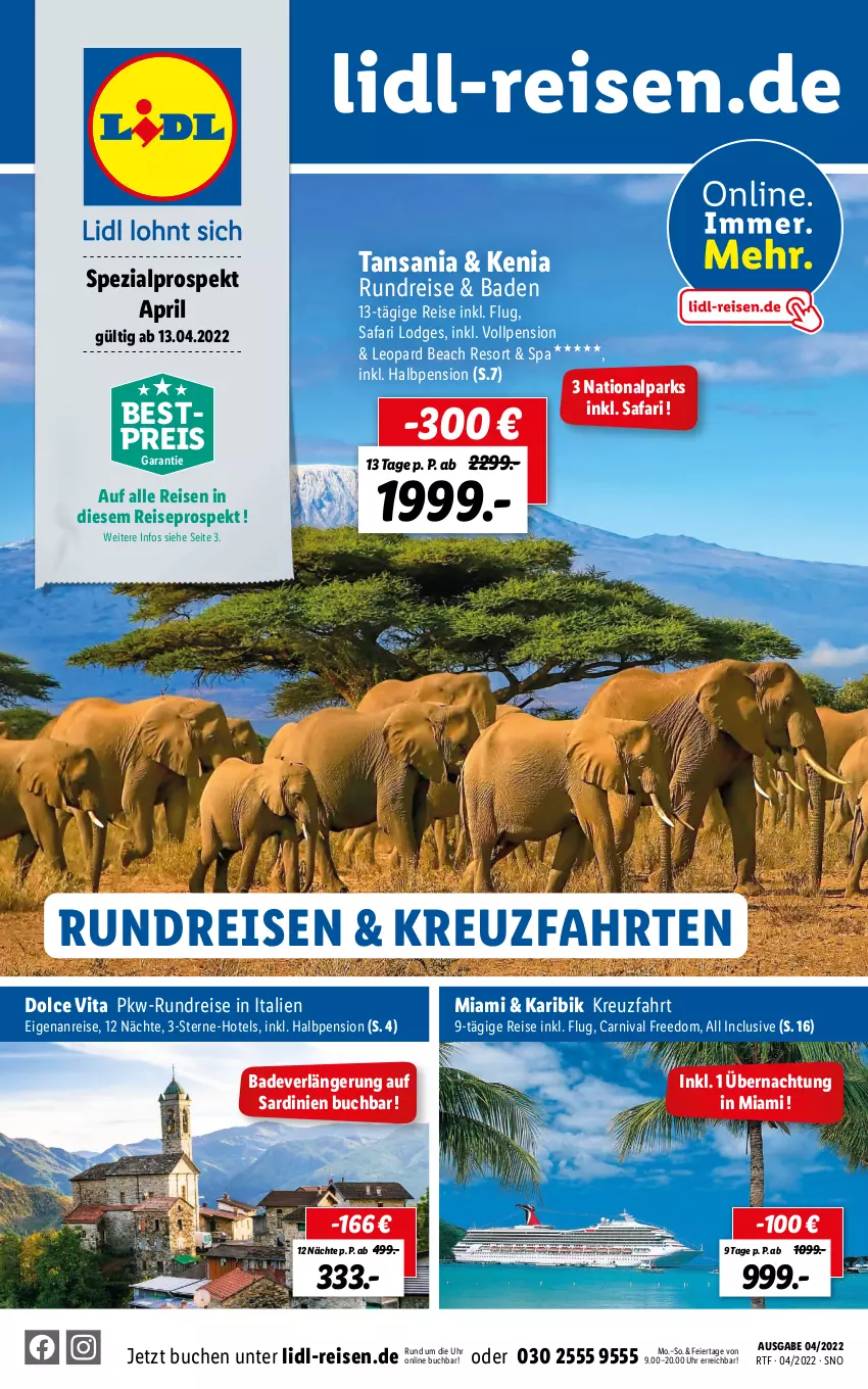 Aktueller Prospekt Lidl - Themenflyer April 2022 - von 13.04 bis 15.06.2022 - strona 1 - produkty: alpro, Bad, bestpreis, buch, eier, eis, kreuzfahrten, pril, reis, Spezi, Ti, uhr, vita