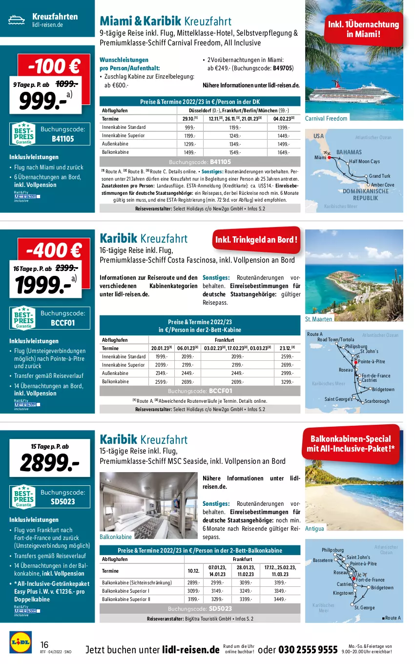 Aktueller Prospekt Lidl - Themenflyer April 2022 - von 13.04 bis 15.06.2022 - strona 16 - produkty: Amber, balkonkabine, bett, buch, cin, eier, eis, getränk, getränke, hama, inklusivleistungen, kreuzfahrten, Philips, reis, reiseveranstalter, reiseverlauf, Ti, tisch, uhr