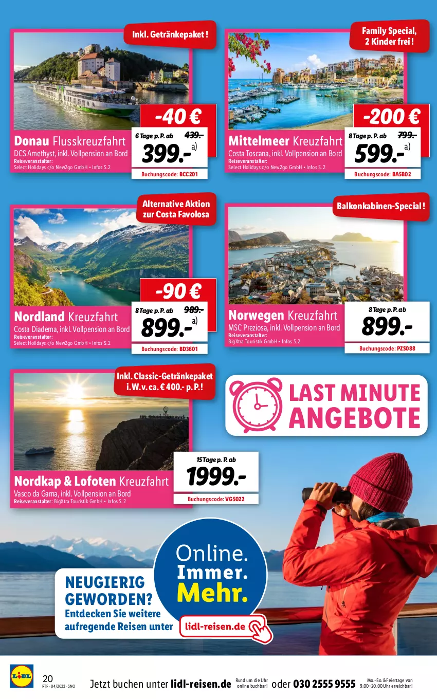 Aktueller Prospekt Lidl - Themenflyer April 2022 - von 13.04 bis 15.06.2022 - strona 20 - produkty: angebot, angebote, balkonkabine, buch, decke, diadem, eier, eis, getränk, getränke, Kinder, reis, reiseveranstalter, rwe, Ti, uhr