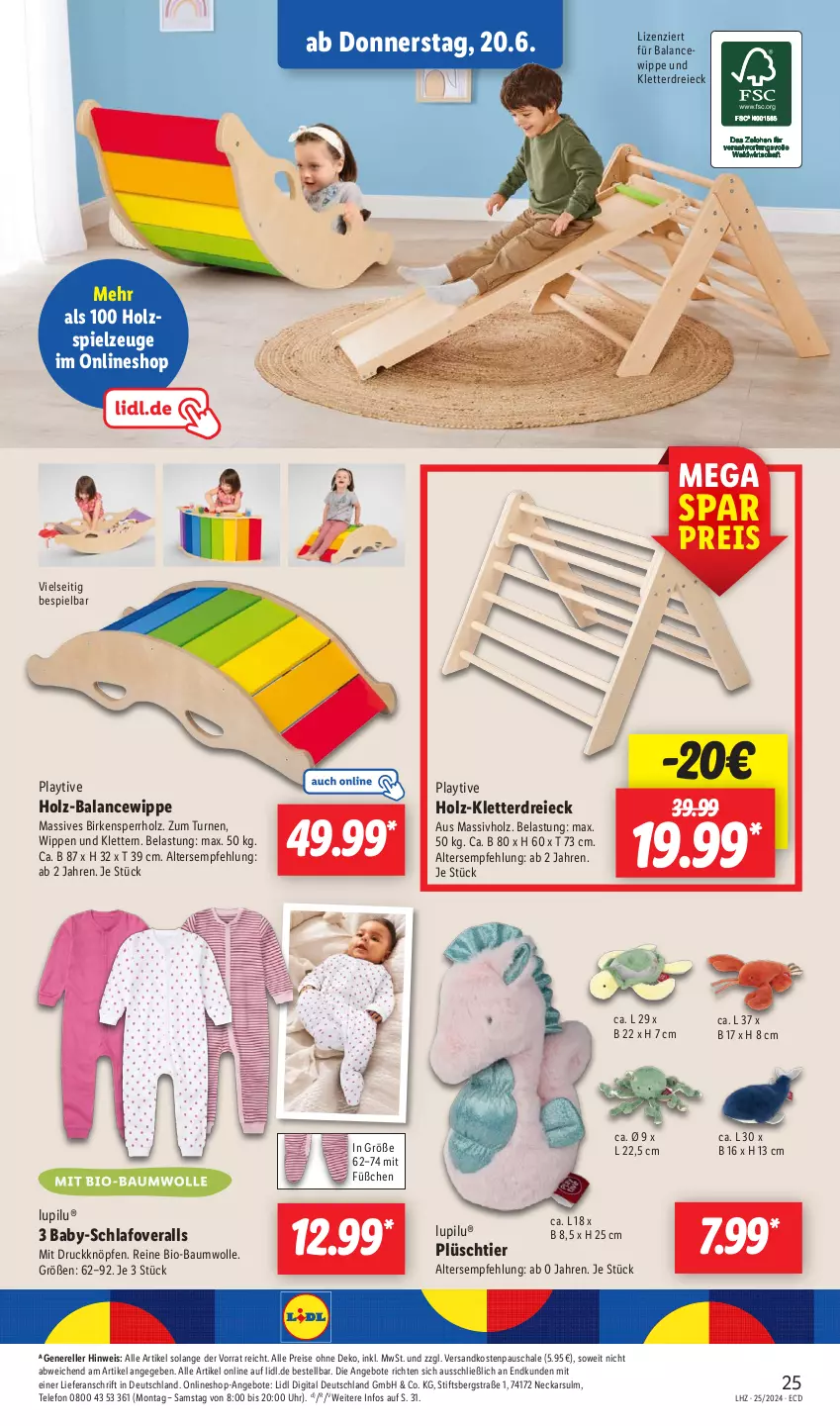 Aktueller Prospekt Lidl - Aktionsprospekt - von 17.06 bis 22.06.2024 - strona 37 - produkty: angebot, angebote, Bau, baumwolle, bio, bio-baumwolle, eis, elle, Holz, lupilu, massivholz, mit bio-baumwolle, ndk, Overall, Plüsch, reis, rel, Schal, Schale, spielzeug, telefon, Ti, uhr, wolle