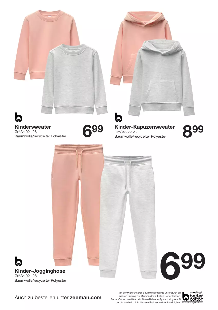 Aktueller Prospekt Zeeman - Prospekte - von 03.08 bis 09.08.2024 - strona 2 - produkty: Bau, baumwolle, bett, elle, gin, hose, Jogginghose, Kinder, LG, Sweater, Ti, wolle