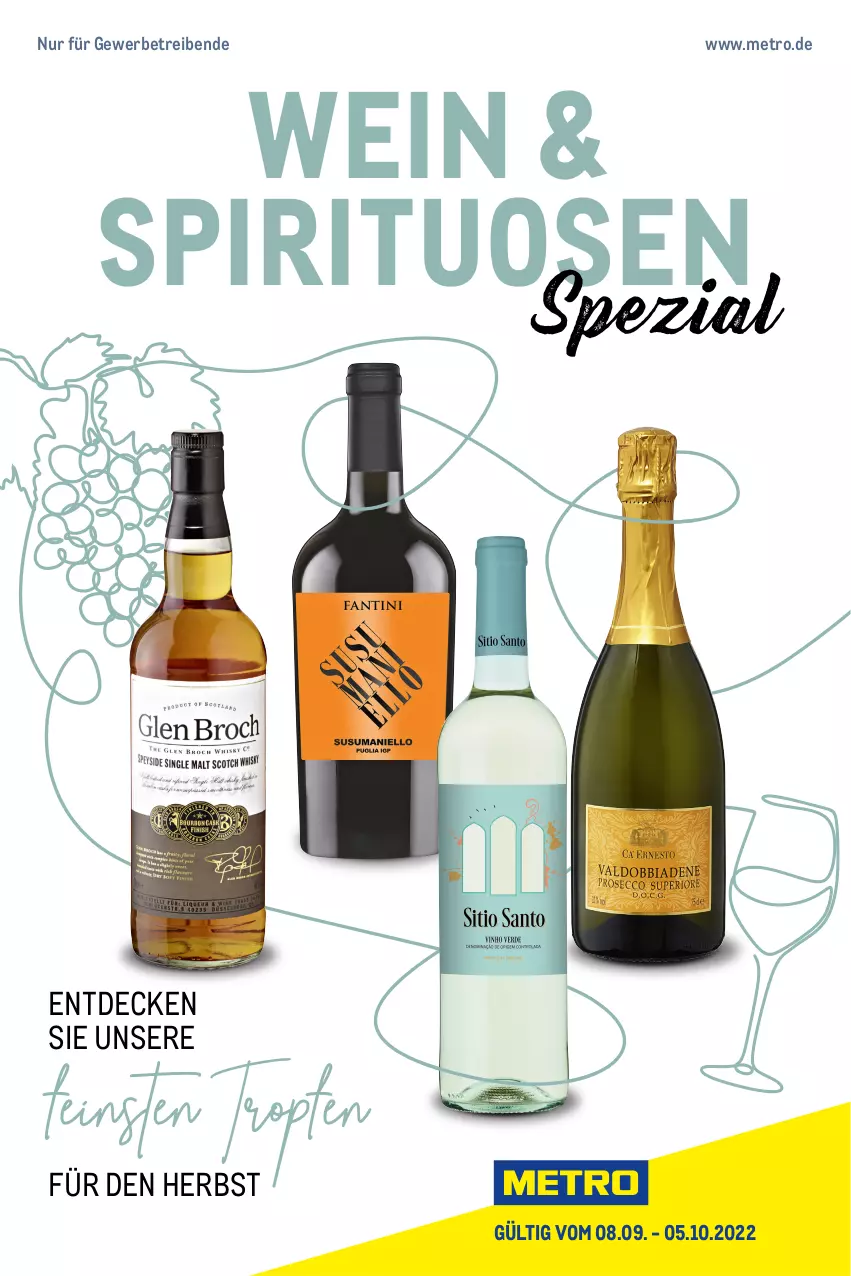 Aktueller Prospekt Metro - Wein & Spirituosen - von 08.09 bis 05.10.2022 - strona 1 - produkty: decke, Metro, spirituosen, Ti, wein