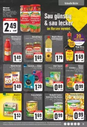 Gazetka promocyjna Edeka - Angebote der Woche - Gazetka - ważna od 29.04 do 29.04.2023 - strona 15 - produkty: aktionspreis, ananas, basilikum, bertolli, böklunder, bonduelle, discount, eintöpfe, eis, elle, erasco, erde, flasche, frankfurter, Geflügel, küche, maggi, maggi würze, Mutti, püree, reis, saft, sauce, saucen, sesam, tee, Ti, tomate, tomaten, wiener, würstchen, Yo