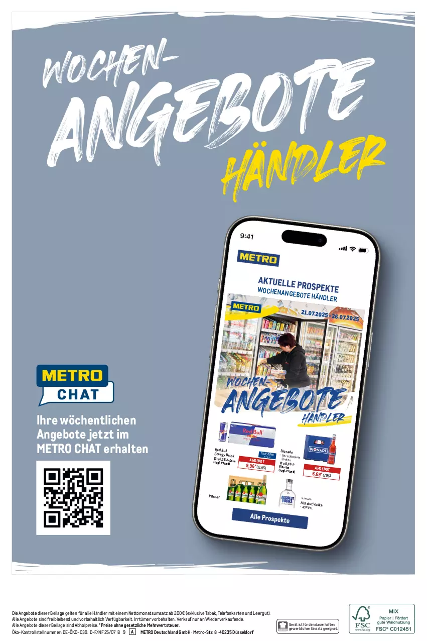 Aktueller Prospekt Metro - Wochen-Angebote Händler - von 01.09 bis 06.09.2025 - strona 25 - produkty: abholpreise, angebot, angebote, auer, bio, bionade, drink, eis, energy drink, flasche, ilag, Metro, pils, pilsner, red bull, reis, rwe, telefon