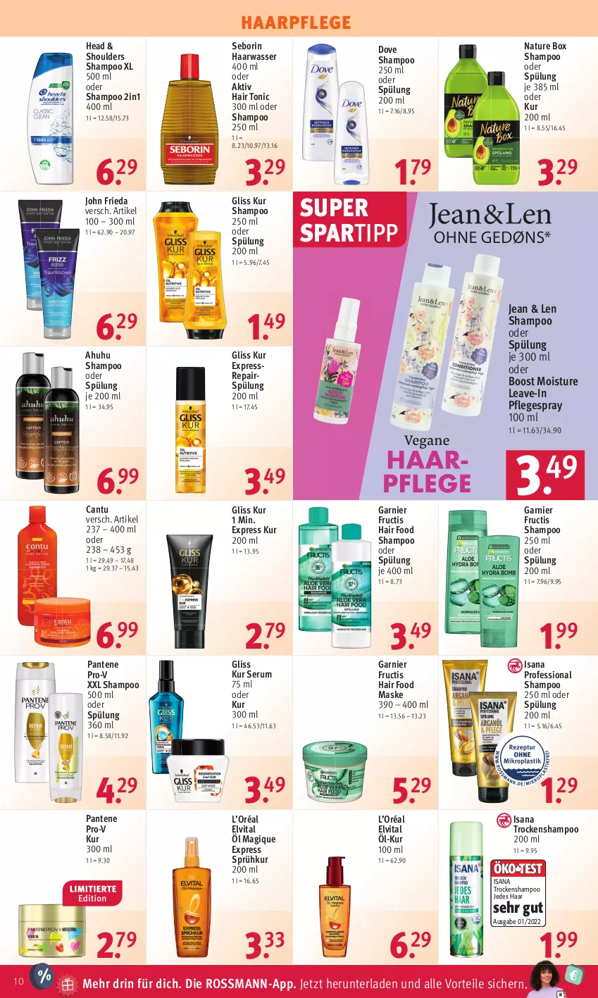 Aktueller Prospekt Rossmann - Prospekte - von 09.01 bis 13.01.2023 - strona 10 - produkty: dove, elvital, fructis, garnier, gliss, gliss kur, haarpflege, Hair Tonic, isana, Maske, natur, nature box, pantene, pantene pro-v, Pflegespray, pro-v, rum, sana, Serum, shampoo, shampoo 250 ml, shampoo oder spülung, spartipp, spülung, spülung 200 ml, Ti, tonic, Trockenshampoo, uhu, vita, wasser