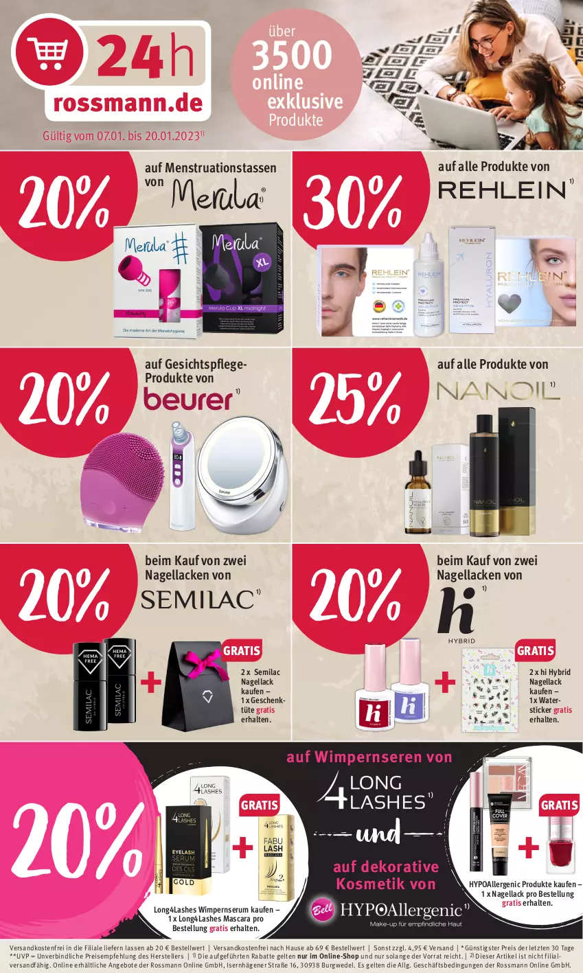 Aktueller Prospekt Rossmann - Prospekte - von 09.01 bis 13.01.2023 - strona 17 - produkty: angebot, angebote, eis, elle, gesichtspflege, kosmetik, lack, Lacke, LG, Mascara, Nagellack, ndk, reis, rum, Serum, tasse, teller, Ti, Tüte, versandkostenfrei, wedel, ZTE