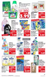 Gazetka promocyjna Kaufland - Gazetka - ważna od 06.07 do 06.07.2022 - strona 27 - produkty: angebot, angebote, ariel, Bad, Beba, Cap, chips, colorwaschmittel, feinwaschmittel, folgemilch, Glade, hundesnack, hundesnacks, Kalkreiniger, kraft, LG, lufterfrischer, milch, minze, natur, nestlé, perwoll, Pods, rasierer, reiniger, rind, rinder, sidolin, snack, snacks, spee, Ti, waschmittel, wc frisch, wc-reiniger, Weste, wilkinson, wolle, xxl-packung