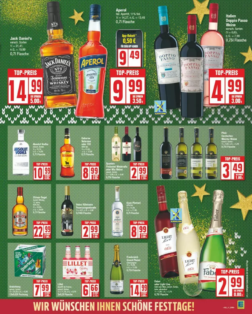 Aktueller Prospekt Edeka - Prospekte - von 23.12 bis 28.12.2024 - strona 11 - produkty: eis, flasche, osborne, reis, Ti, top-preis, wein, weine