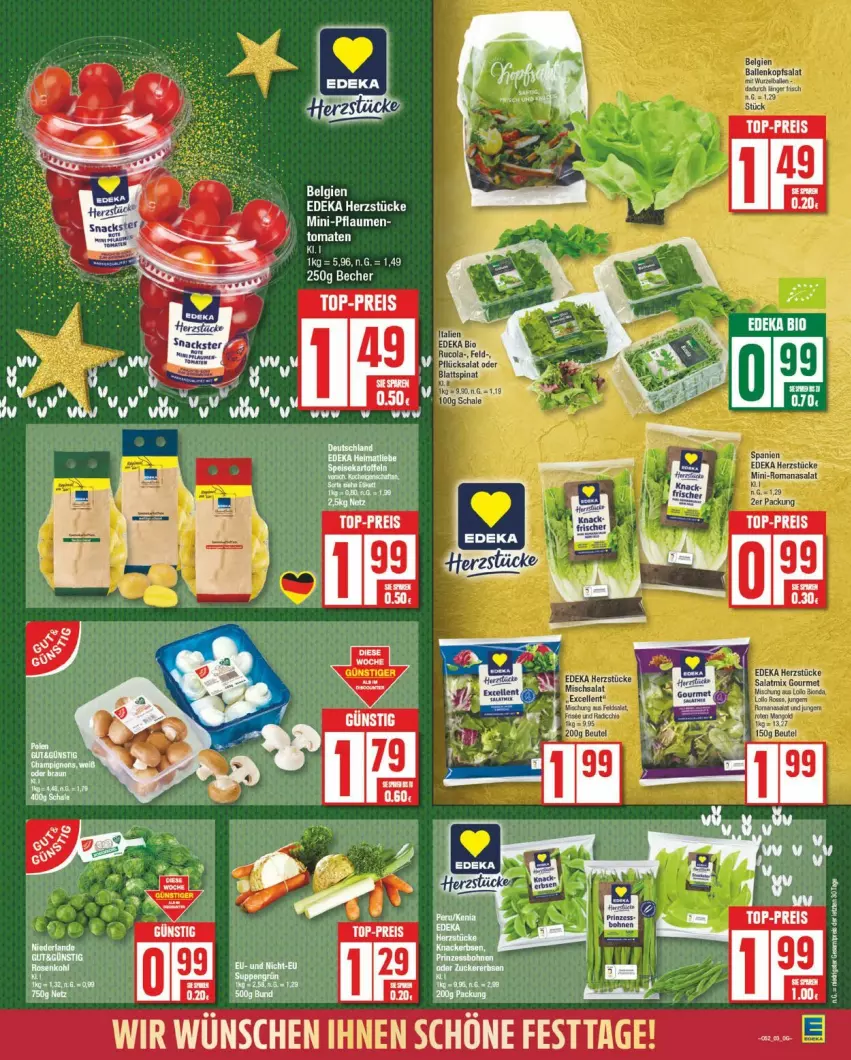 Aktueller Prospekt Edeka - Prospekte - von 23.12 bis 28.12.2024 - strona 3 - produkty: Becher, deka, eis, erbsen, pflaume, pflaumen, reis, Ti, top-preis, zucker