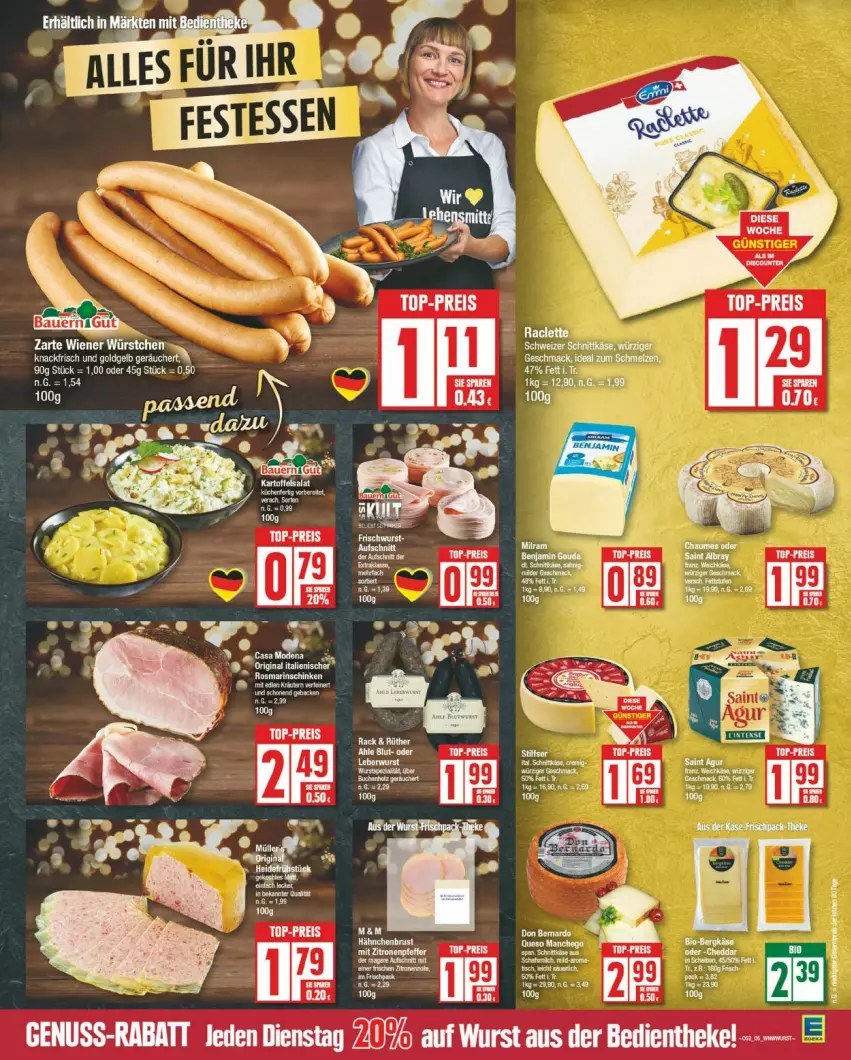 Aktueller Prospekt Edeka - Prospekte - von 23.12 bis 28.12.2024 - strona 5 - produkty: auer, Bau, Bauer, eis, mac, nuss, reis, Ti, top-preis, wurst