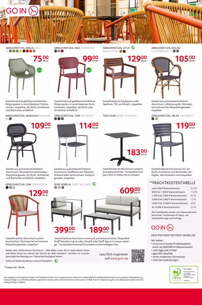 Aktueller Prospekt Selgros - Außengastronomie - von 23.01 bis 30.04.2025 - strona 12 - produkty: angebot, angebote, armlehnstuhl, barhocker, braun, Brei, caffe, eis, Elan, elle, erde, hocker, Holz, HP, latte, leine, LG, Mode, Palette, Rauch, reis, rel, Ria, stuhl, Ti, tisch, tischplatte, Tischplatten