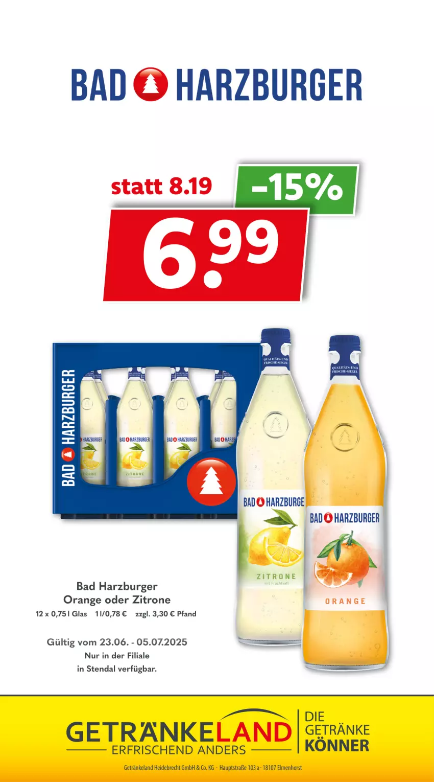 Aktueller Prospekt Getraenkeland - von 22.06 bis 04.07.2025 - strona 14 - produkty: Bad, burger, Elan, getränk, getränke, orange, Ti, zitrone