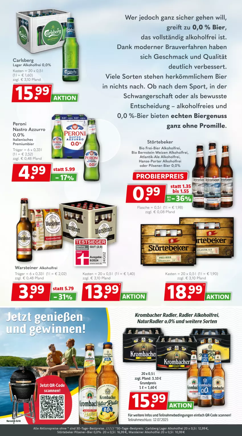 Aktueller Prospekt Getraenkeland - von 22.06 bis 04.07.2025 - strona 5 - produkty: aktionspreis, alkohol, bestpreis, bestpreise, bier, bio, carlsberg, eis, flasche, krombache, krombacher, mac, Mode, natur, nuss, Peroni, pils, pilsener, Premiumbier, radler, reis, Sport, steiner, störtebeker, Ti, warsteiner