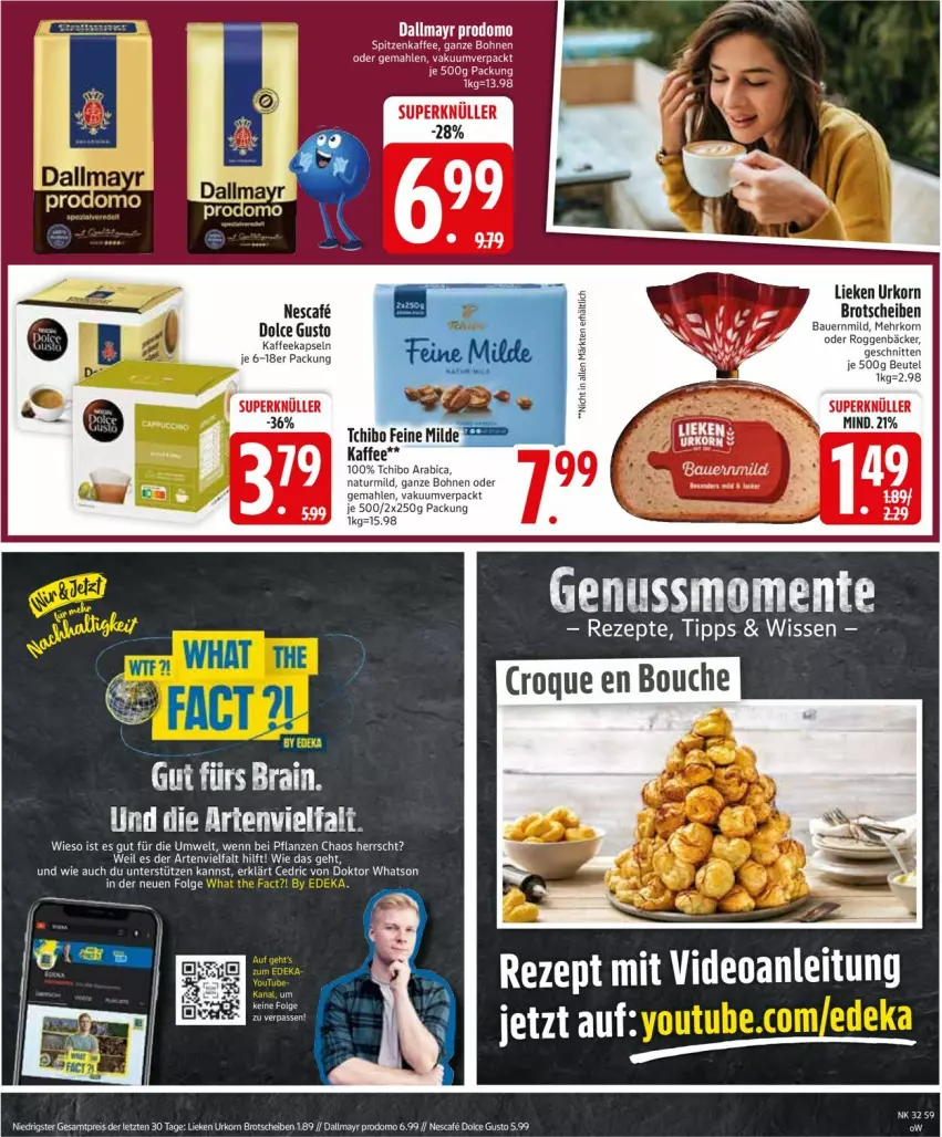 Aktueller Prospekt Edeka - Prospekte - von 04.08 bis 09.08.2025 - strona 11 - produkty: auer, Bau, Bauer, beutel, brot, dallmayr, dallmayr prodomo, ente, kaffee, korn, LG, lieken, natur, nuss, pflanze, pflanzen, prodomo, rezept, rezepte, schnitten, Tchibo, Ti, urkorn
