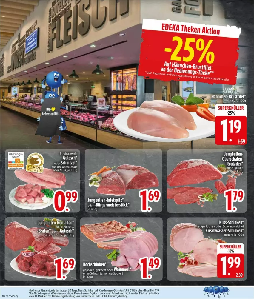 Aktueller Prospekt Edeka - Prospekte - von 04.08 bis 09.08.2025 - strona 16 - produkty: Abtei, brustfilet, deka, eis, ente, filet, Germ, gulasch, hähnchen-brustfilet, kirsch, LG, Meister, reis, Schal, Schale, schinken, tee, Ti, wasser, ZTE