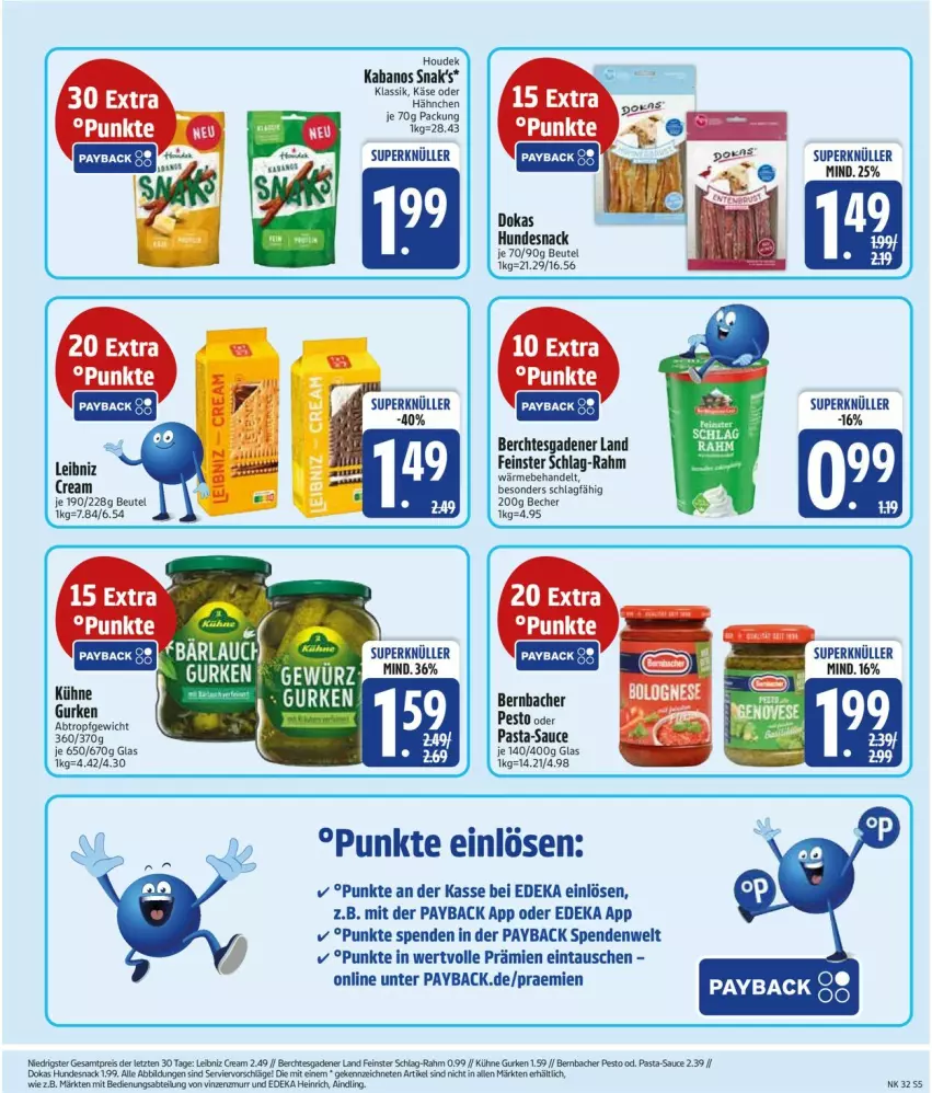 Aktueller Prospekt Edeka - Prospekte - von 04.08 bis 09.08.2025 - strona 7 - produkty: Becher, bernbacher, beutel, deka, eis, gewürz, houdek, hundesnack, kabanos, Käse, Kühne, leibniz, Meister, pasta, pasta-sauce, payback, pesto, sauce, snack, Ti