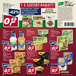 Gazetka promocyjna Real - Real Handzettel - Gazetka - ważna od 08.01 do 08.01.2022 - strona 14 - produkty: Becher, beutel, bier, Brei, coupon, coupons, eis, erde, flasche, gin, knorr, knorr fix, maggi, reis, Ria, salat, sauce, saucen, schlemmersauce, schlemmersaucen, snack, sofort-rabatt, suppe, suppen, tasse, The Vegetarian Butcher, Ti, Tiere, Vegeta