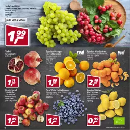Gazetka promocyjna Real - Real Handzettel - Gazetka - ważna od 08.01 do 08.01.2022 - strona 4 - produkty: beere, beeren, bio, bio-zitronen, eis, grana, Granatäpfel, heidelbeere, heidelbeeren, mandarine, mandarinen, orange, orangen, Rana, reis, saft, Saftorangen, Schal, Schale, tafeläpfel, tafeltrauben, Ti, trauben, zitrone, zitronen