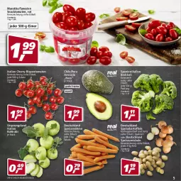Gazetka promocyjna Real - Real Handzettel - Gazetka - ważna od 08.01 do 08.01.2022 - strona 5 - produkty: avocado, brokkoli, eimer, eis, früchte, kartoffel, kartoffeln, kohlrabi, möhren, reis, rispentomaten, Schal, Schale, snack, speisekartoffeln, speisemöhren, Speisezwiebeln, Ti, tomate, tomaten, zwiebel, zwiebeln