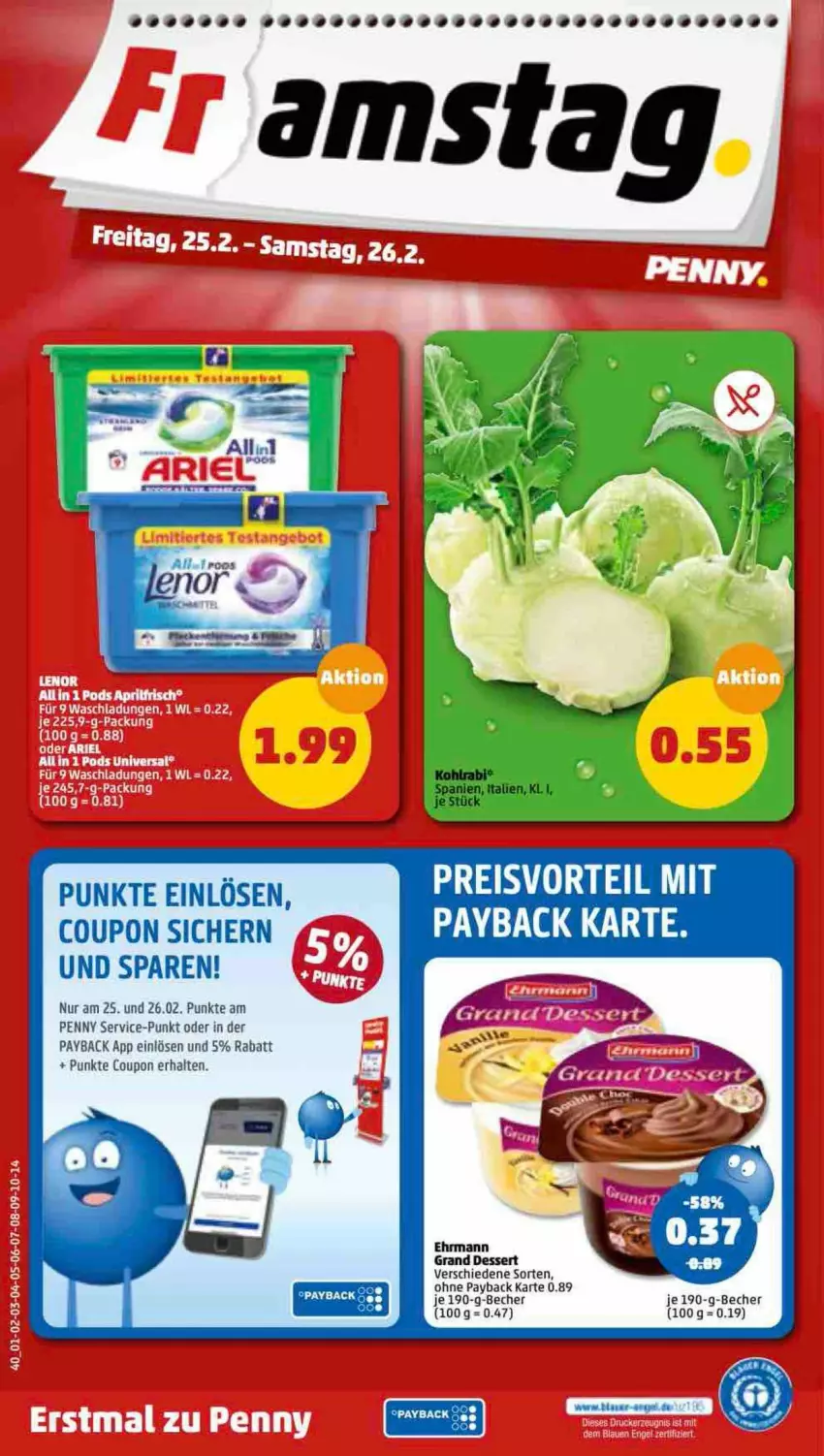 Aktueller Prospekt Penny - Prospekte - von 21.02 bis 26.02.2022 - strona 40 - produkty: Becher, coupon, dessert, ehrmann, Ehrmann Grand Dessert, eis, payback, preisvorteil, reis