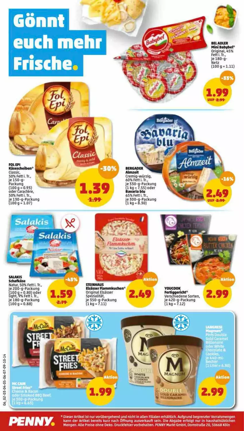 Aktueller Prospekt Penny - Prospekte - von 21.02 bis 26.02.2022 - strona 8 - produkty: babybel, bavaria blu, bergader, caramel, eis, fertiggericht, flammkuchen, gin, Käse, kuchen, lamm, mini babybel, natur, reis, Ria, rum, salakis, schafkäse, Spezi, steinhaus, Ti, Yo, YouCook, ZTE