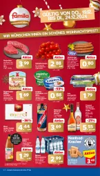 Gazetka promocyjna Famila - Prospekte - Gazetka - ważna od 24.12 do 24.12.2024 - strona 1 - produkty: acer, Alwa, arla, Becher, böklunder, briketts, burger, chantré, datteltomaten, eis, exquisa, exquisa frischkäse, filet, flasche, fleisch, frischkäse, Hohes C, HP, Käse, kracher, merci, mineralwasser, miree, mühlen schinken, orange, reis, rezept, rind, rinder, rinderfilet, rügenwalder, rügenwalder mühle, säfte, Schal, Schale, schinken, Ti, tomate, tomaten, vodka, wasser, wein, weinbrand, wiener, ZTE