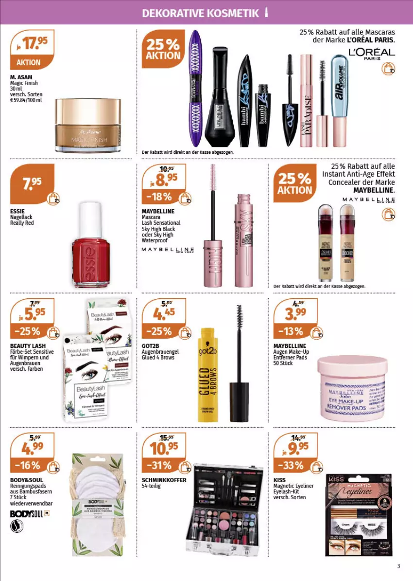 Aktueller Prospekt Mueller - Müller Prospekt - von 03.01 bis 08.01.2022 - strona 3 - produkty: body, Engel, Eyeliner, Finish, koffer, lack, loreal, Make-up, Mascara, Maybelline, rwe, Ti