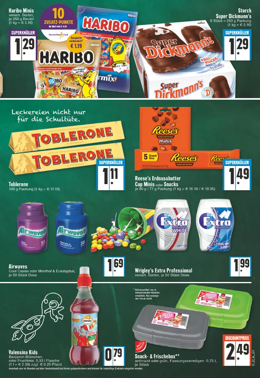 Aktueller Prospekt Edeka - Angebote der Woche - von 01.08 bis 06.08.2022 - strona 17 - produkty: beutel, cassis, deutschlandcard, discount, eis, erde, flasche, frucht, haribo, reis, snack, snacks, storck, Ti, Tüte, valensina