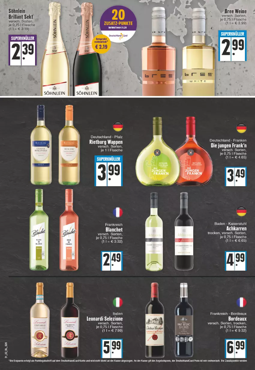 Aktueller Prospekt Edeka - Angebote der Woche - von 01.08 bis 06.08.2022 - strona 26 - produkty: Bad, bree, brillant sekt, deo, ente, flasche, Kaiser, LG, sekt, söhnlein, söhnlein brillant, stuhl, tee, wein, weine