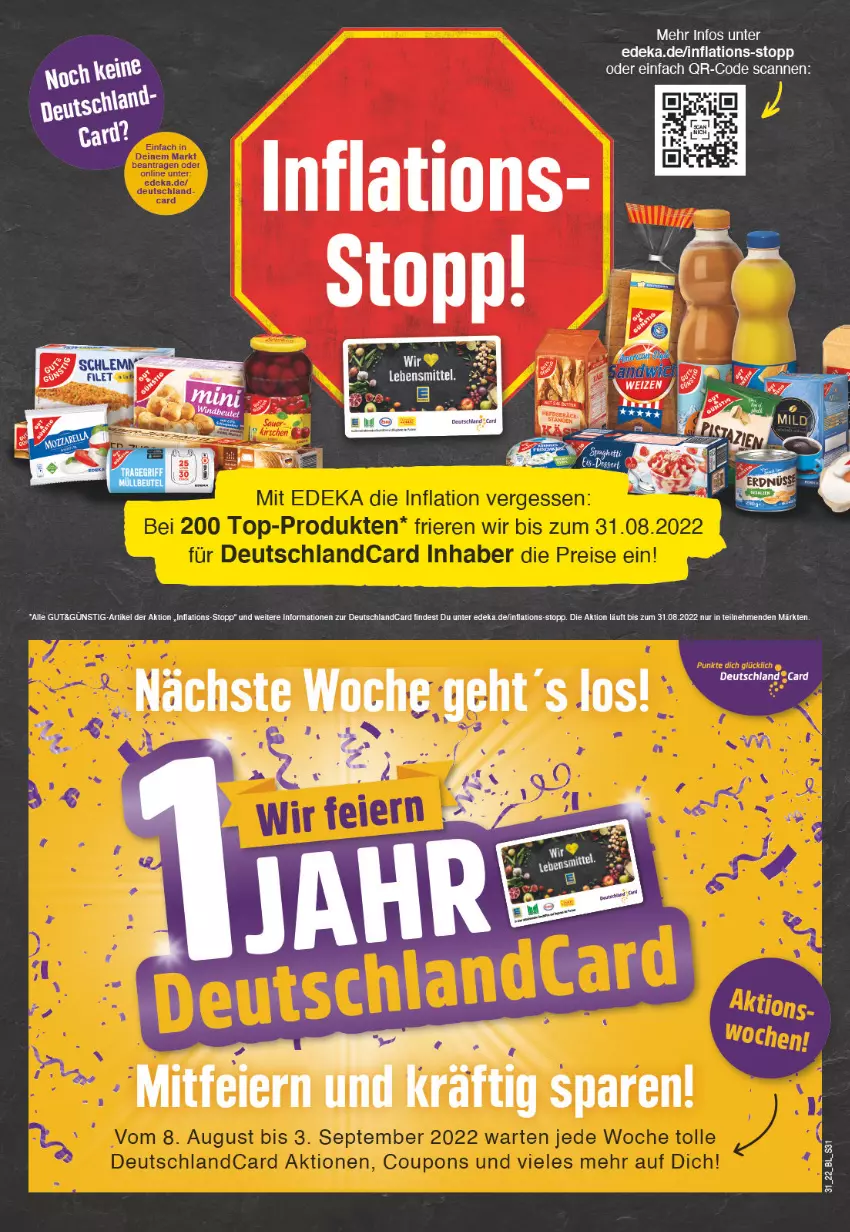 Aktueller Prospekt Edeka - Angebote der Woche - von 01.08 bis 06.08.2022 - strona 31 - produkty: deka, deutschlandcard, Ti