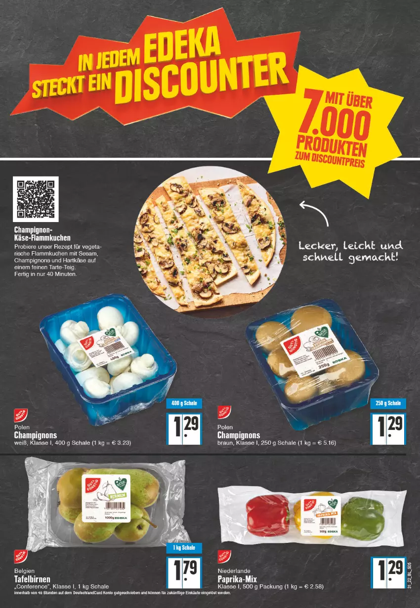 Aktueller Prospekt Edeka - Angebote der Woche - von 01.08 bis 06.08.2022 - strona 5 - produkty: bier, Biere, braun, champignon, champignons, erde, flammkuchen, hartkäse, Käse, kuchen, lamm, LG, mac, paprika, rezept, Schal, Schale, sesam, Ti, Vegeta