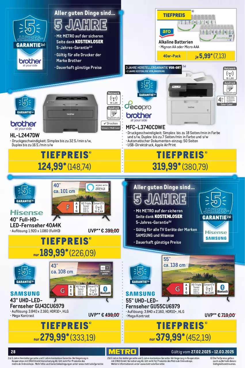 Aktueller Prospekt Metro - Food-Nonfood - von 27.02 bis 12.03.2025 - strona 28 - produkty: Apple, auer, aufbewahrungsbox, auto, batterie, batterien, brot, brother, drucker, eis, elle, ente, fernseher, hisense, HP, kraft, latte, LG, Metro, regal, reis, Roller, Samsung, schrauben, schreibtisch, schwerlastregal, sim, Sport, teller, Ti, tiefpreis, tisch, tischplatte, Tischplatten, tragegriff, uhd, usb