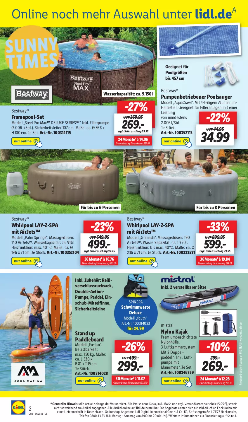 Aktueller Prospekt Lidl - Wochen-Highlights im Onlineshop - von 12.06 bis 18.06.2023 - strona 4 - produkty: angebot, angebote, aqua, bestway, dell, eis, elle, Kajak, leine, LG, Mode, ndk, pool, reis, rel, ring, rucksack, sac, Schal, Schale, Stand Up Paddleboard, steel pro, tee, telefon, Ti, uhr, wasser, Weste, Whirlpool, Yo