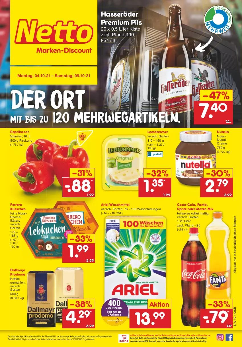 Aktueller Prospekt Netto Marken-Discount - Filial Angebote - von 04.10 bis 09.10.2021 - strona 1