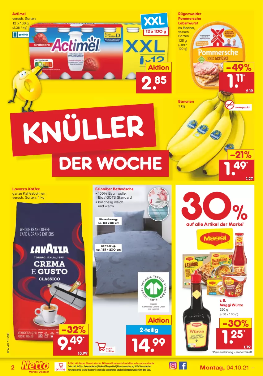 Aktueller Prospekt Netto Marken-Discount - Filial Angebote - von 04.10 bis 09.10.2021 - strona 2