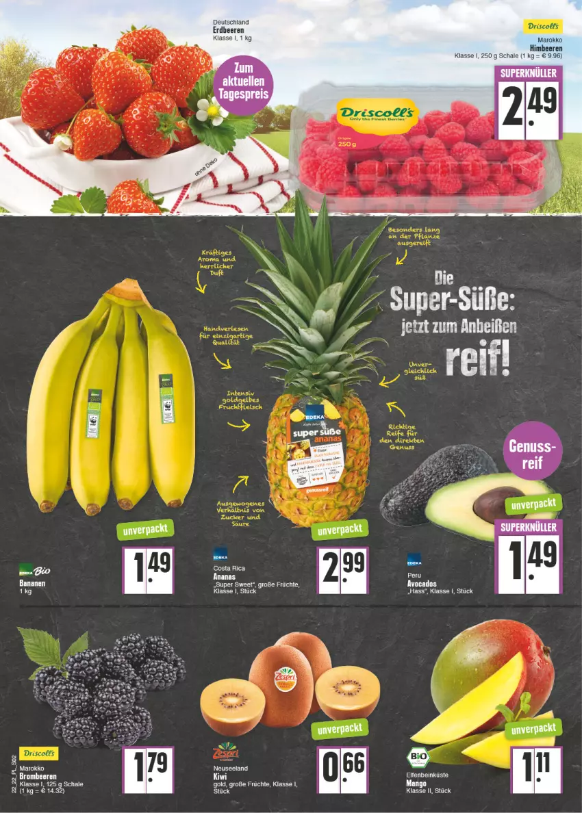 Aktueller Prospekt E Center - Angebote der Woche - von 30.05 bis 04.06.2022 - strona 2 - produkty: ananas, banane, bananen, beere, beeren, brombeere, brombeeren, Elan, erdbeere, erdbeeren, früchte, himbeer, himbeere, himbeeren, mango, Schal, Schale