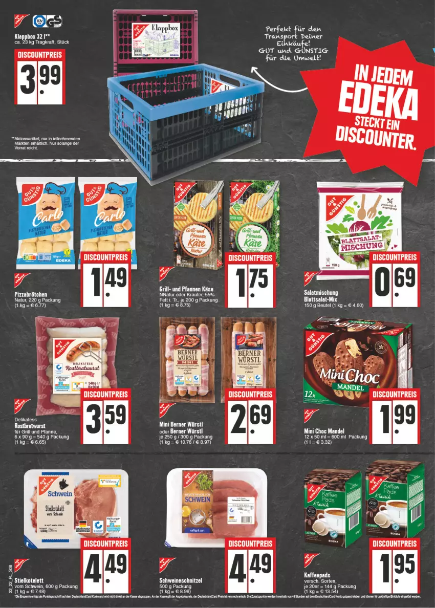 Aktueller Prospekt E Center - Angebote der Woche - von 30.05 bis 04.06.2022 - strona 8 - produkty: beutel, brötchen, discount, eis, erde, für grill und pfanne, grill, grill und pfanne, kaffee, kaffeepads, Klappbox, kraft, kräuter, LG, mandel, natur, oder kräuter, pfanne, pizza, reis, salat, schnitzel, schwein, schweine, schweineschnitzel, Sport, Ti, und pfanne, wein, weine, wurst