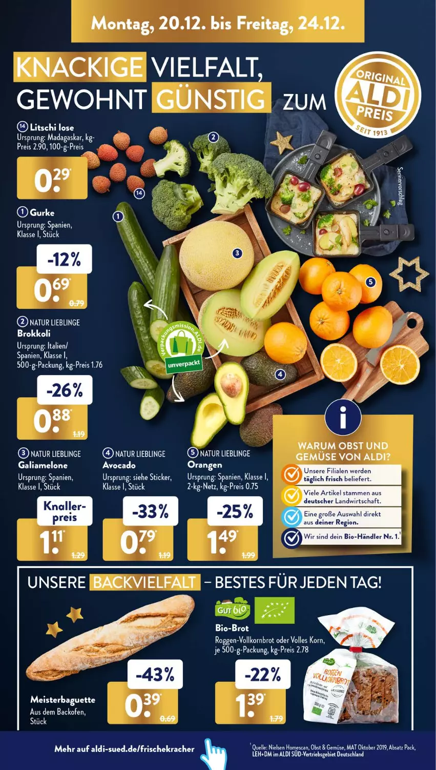 Aktueller Prospekt AldiSud - ALDI Aktuell - von 20.12 bis 24.12.2021 - strona 10 - produkty: aldi, avocado, backofen, eis, elle, erde, gurke, kracher, natur, obst, Obst und Gemüse, Ofen, orange, orangen, reis, rum, Ti, und gemüse