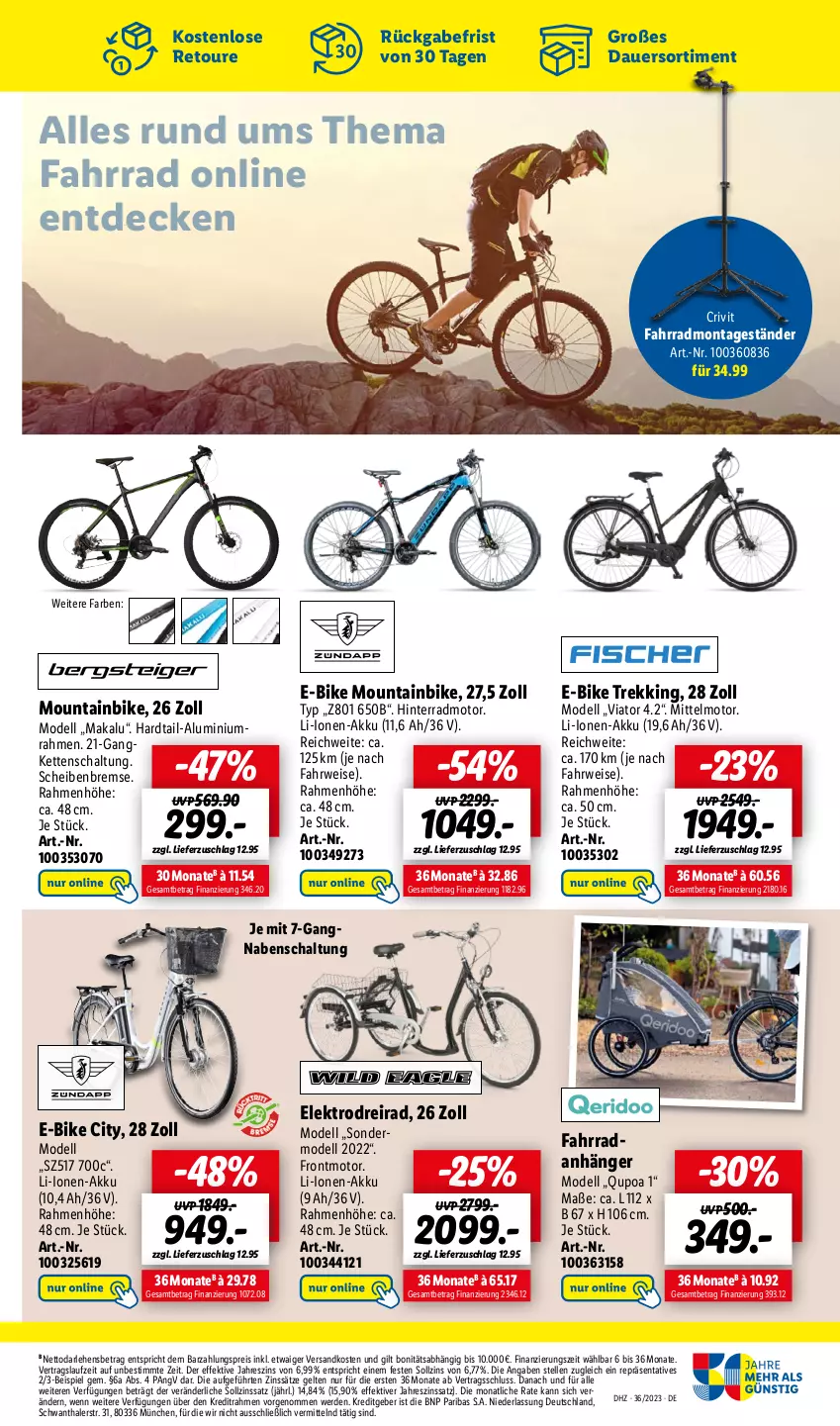 Aktueller Prospekt Lidl - Wochen-Highlights im Onlineshop - von 04.09 bis 10.09.2023 - strona 7 - produkty: akku, Anhänger, auer, crivit, decke, dell, Dreirad, E-Bike, eis, Elektro, elle, erde, Fahrrad, Kette, Mode, Mountainbike, ndk, reis, rwe, Schal, Ti