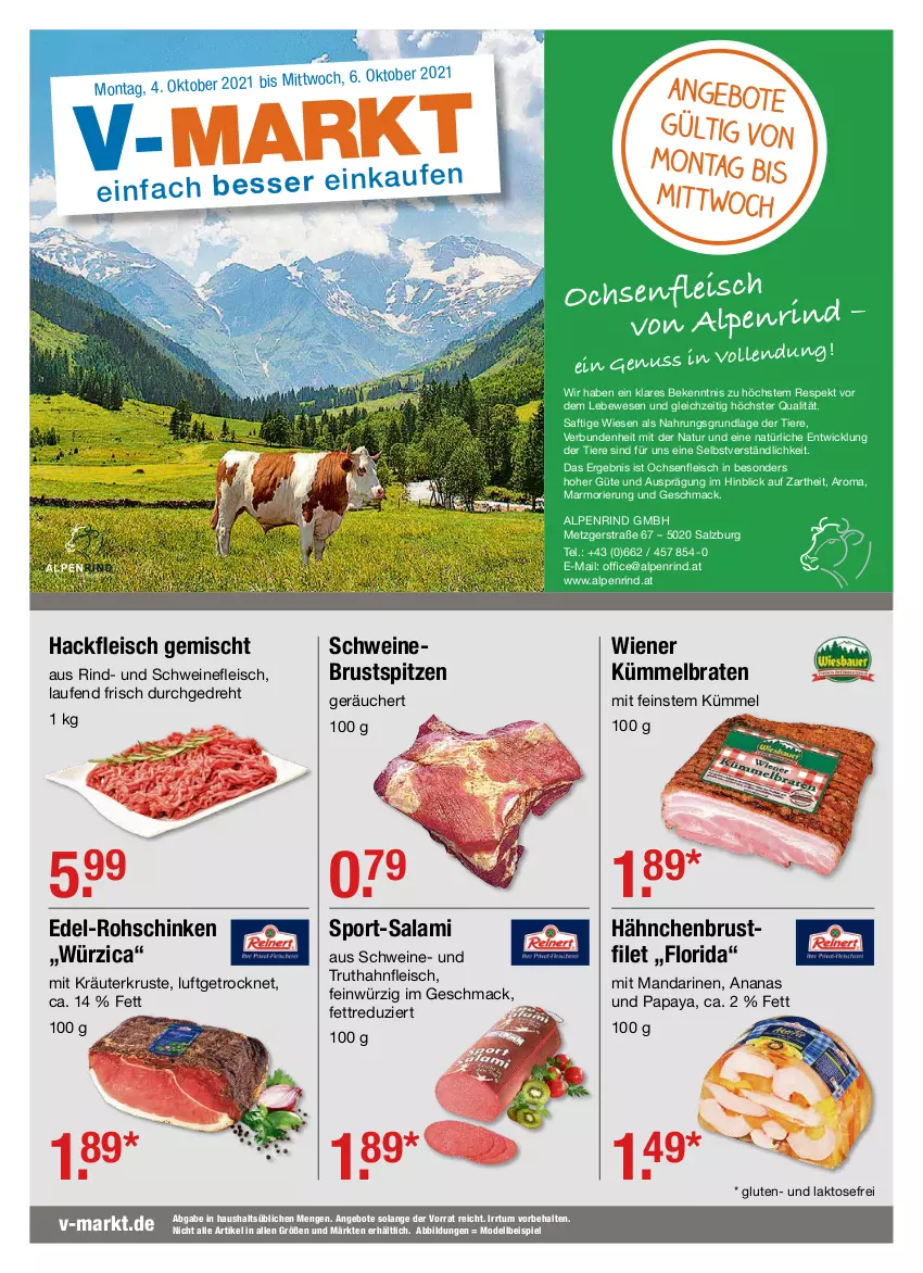 Aktueller Prospekt Vmarkt - V-Markt - von 04.10 bis 06.10.2021 - strona 1