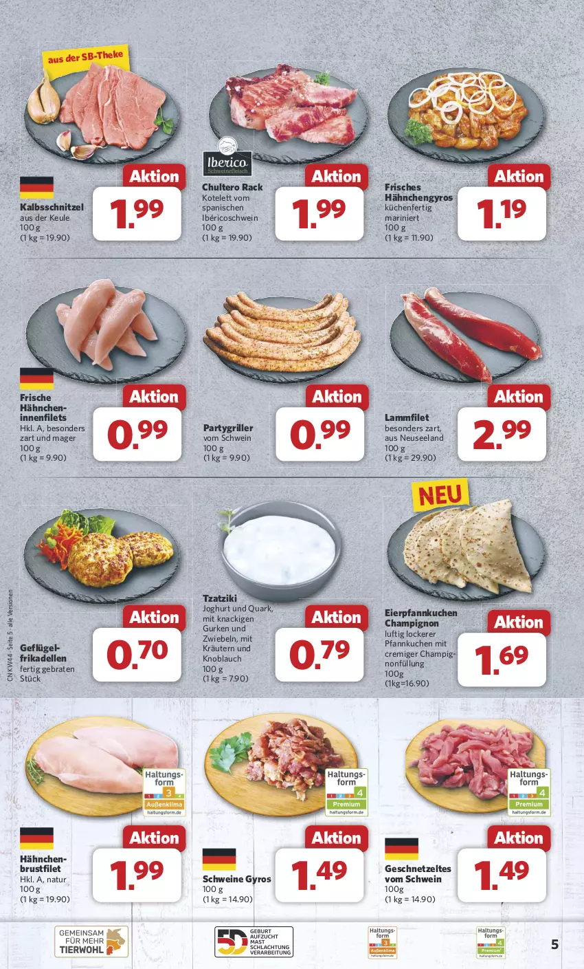 Aktueller Prospekt Combi - Prospekte - von 28.10 bis 02.11.2024 - strona 5 - produkty: braten, brustfilet, champignon, dell, eier, Elan, elle, filet, filets, frikadellen, Frische Hähnchen, Geflügel, geschnetzeltes, grill, gurke, gurken, gyros, hähnchenbrust, hähnchenbrustfilet, Hähnchengyros, joghur, joghurt, kalbsschnitzel, knoblauch, kotelett, kräuter, kräutern, küche, Küchen, kuchen, lamm, natur, Pfannkuchen, quark, schnitzel, schwein, schweine, Ti, tzatziki, wein, weine, Zelt, zwiebel, zwiebeln