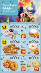 Gazetka promocyjna Rewe - Prospekte - Gazetka - ważna od 10.02 do 10.02.2024 - strona 12 - produkty: berliner, cheddar, Donut, eis, hot dog, pizza, reis, ring, salami, snack, Tasche, Ti