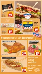 Gazetka promocyjna Rewe - Prospekte - Gazetka - ważna od 10.02 do 10.02.2024 - strona 13 - produkty: baguette, baileys, brötchen, Geflügel, golden toast, grill, henkel, hot dog, Mett, Muffin, muffins, rewe beste wahl, sandwich, schenkel, snack, snacks, Ti, toast, zwiebel