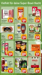 Gazetka promocyjna Rewe - Prospekte - Gazetka - ważna od 10.02 do 10.02.2024 - strona 22 - produkty: bacon, Becher, budweiser, burger, burger buns, chips, cola, creme, dell, eis, elle, fleisch, frikadellen, gin, hackfleisch, ketchup, limo, limonade, orangina, pringles, rind, rinder, rinder-hackfleisch, ring, rügenwalder, rügenwalder mühle, sesam, Ti, tomato ketchup, tortilla, tortillas, tulip, Vegeta, würstchen