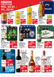 Gazetka promocyjna Kaufland - Gazetka - ważna od 05.01 do 05.01.2022 - strona 16 - produkty: alkohol, angebot, beck's, beere, beeren, bier, bio, bionade, Blaubeer, blaubeere, cabernet, cabernet sauvignon, cassis, chantré, cola, deit, elle, ente, erfrischungsgetränk, freixenet, getränk, getränke, Holz, ice tea, kellerbier, kirsch, kirsche, kraft, lamm, limo, limonade, lipton, lipton ice tea, mac, minze, mönchshof, natur, nederburg, orange, orangen, Paula, paulaner, pils, Pinot, radler, rind, rotwein, sauvignon, sauvignon blanc, smirnoff, Spezi, Staropramen, Ti, vodka, wein, weinbrand, zitrone, ZTE