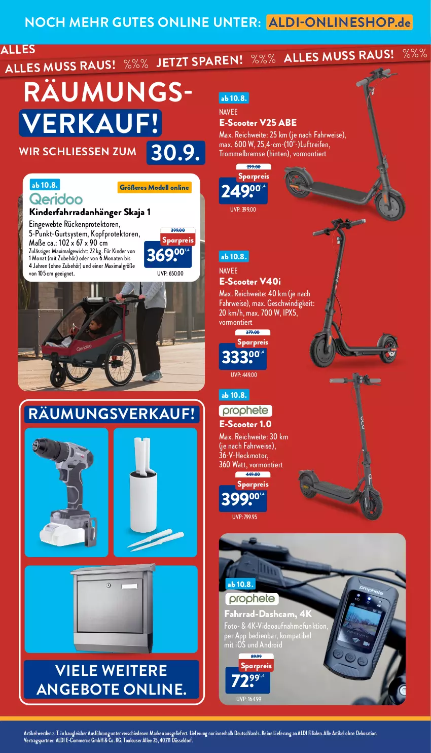 Aktueller Prospekt Aldi Nord - Von Montag - von 11.08 bis 16.08.2025 - strona 34 - produkty: aldi, alle artikel ohne dekoration, angebot, angebote, Anhänger, Bau, Dashcam, dekoration, dell, deo, eis, erde, Fahrrad, Kinder, Kinderfahrrad, LG, Mode, reifen, reis, rwe, scooter, Ti, trommel