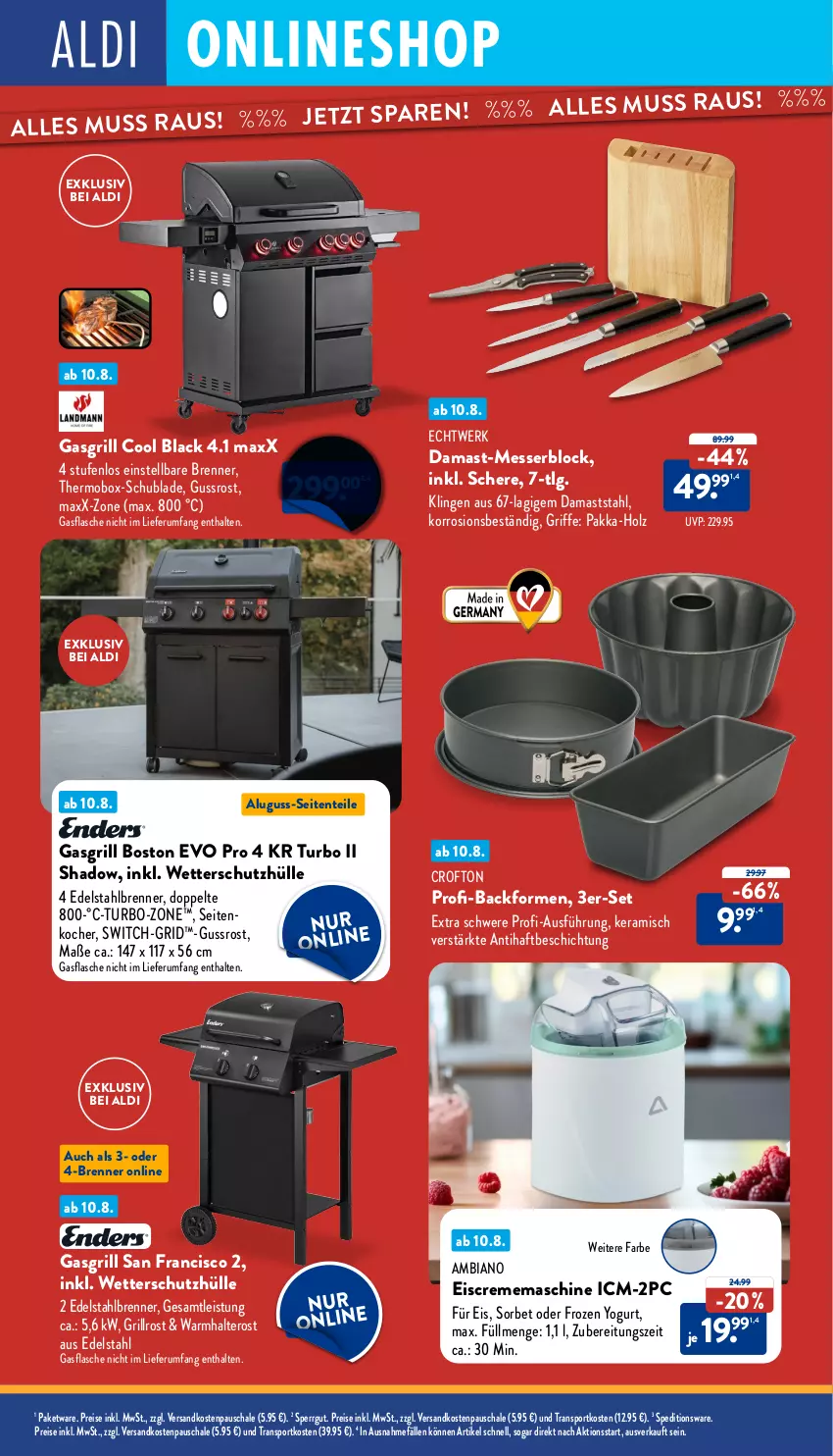 Aktueller Prospekt Aldi Nord - Von Montag - von 11.08 bis 16.08.2025 - strona 35 - produkty: aldi, ambia, Backform, creme, Crofton, edelstahl, eis, eiscreme, ente, Frozen Yogurt, gasgrill, grill, grillrost, Holz, Kocher, lack, LG, messer, messerblock, ndk, reis, rum, Schal, Schale, Schere, schutzhülle, Sorbet, Sport, Ti, Yo