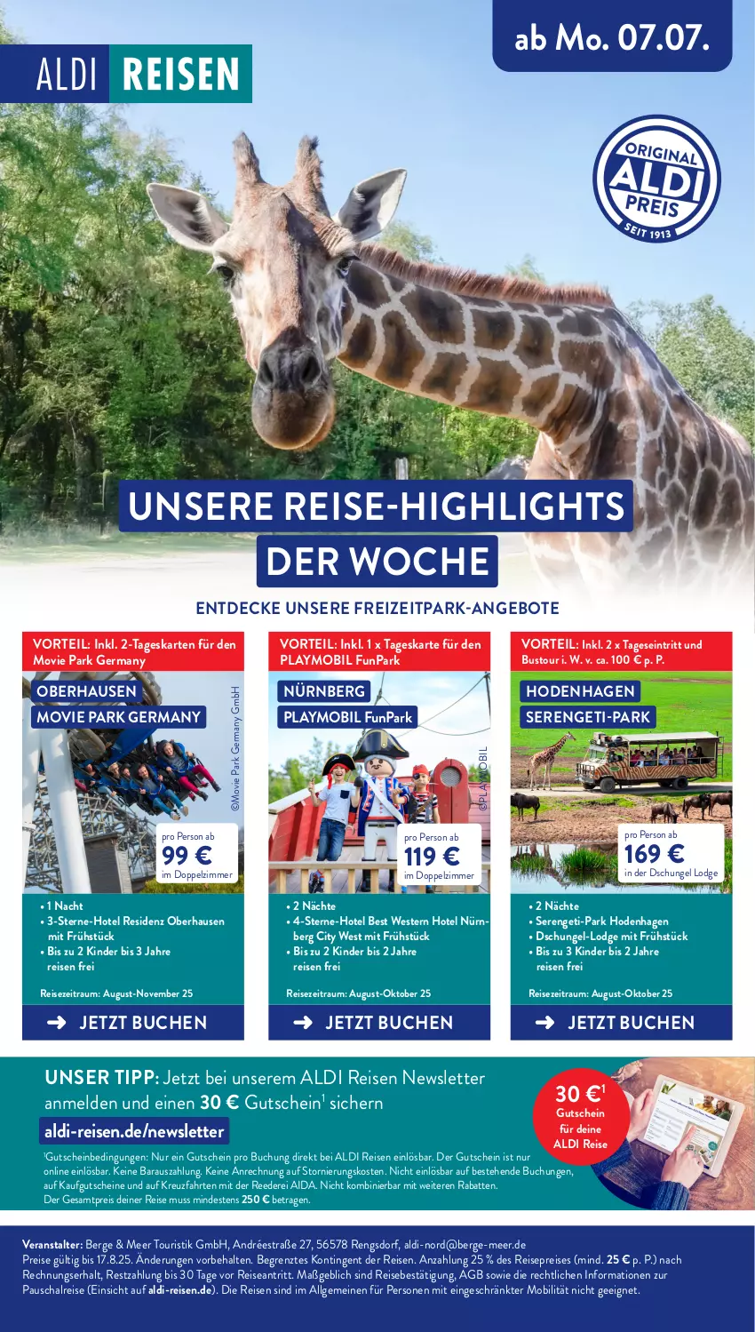 Aktueller Prospekt Aldi Nord - Von Montag - von 11.08 bis 16.08.2025 - strona 42 - produkty: aldi, angebot, angebote, buch, decke, eis, Germ, gutschein, gutscheine, Kinder, kreuzfahrten, LG, playmobil, reis, reise-highlights, Schal, Ti, Weste, ZTE