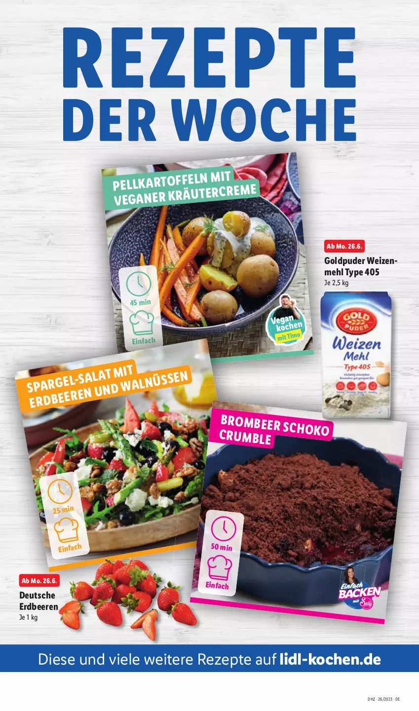 Aktueller Prospekt Lidl - Aktionsprospekt - von 26.06 bis 01.07.2023 - strona 19 - produkty: beere, beeren, creme, erdbeere, erdbeeren, mehl, rezept, rezepte, schoko, type 405, weizenmehl